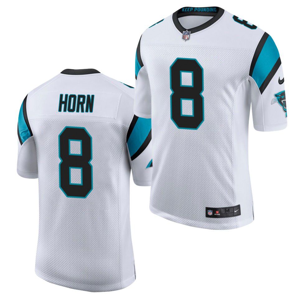 Men Carolina Panthers #8 Jaycee Horn Nike White Limited Player NFL Jersey